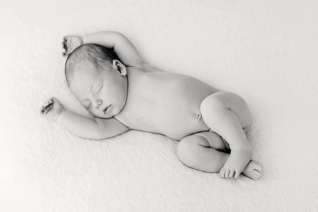 newborn baby napping in studio session