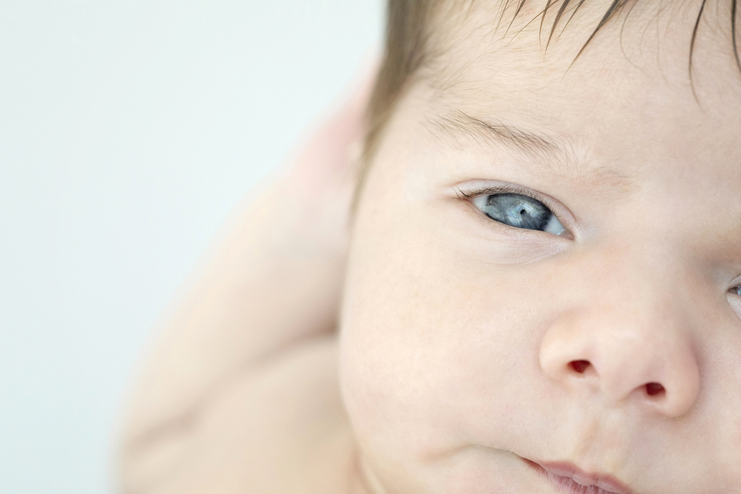 A baby's blue eye.
