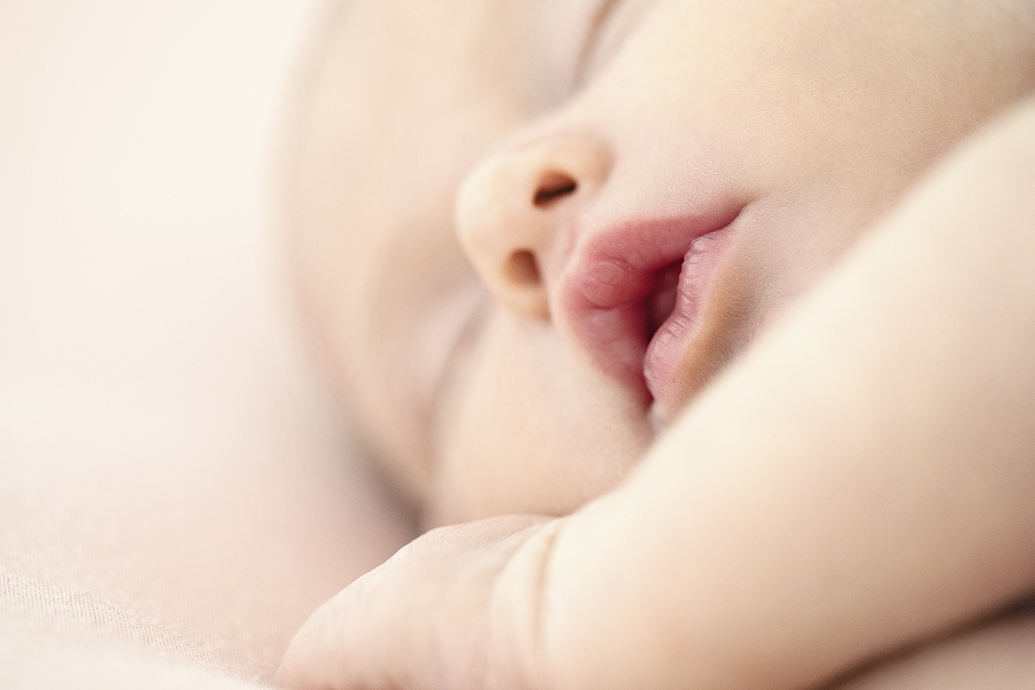 close-up shot of a baby's face