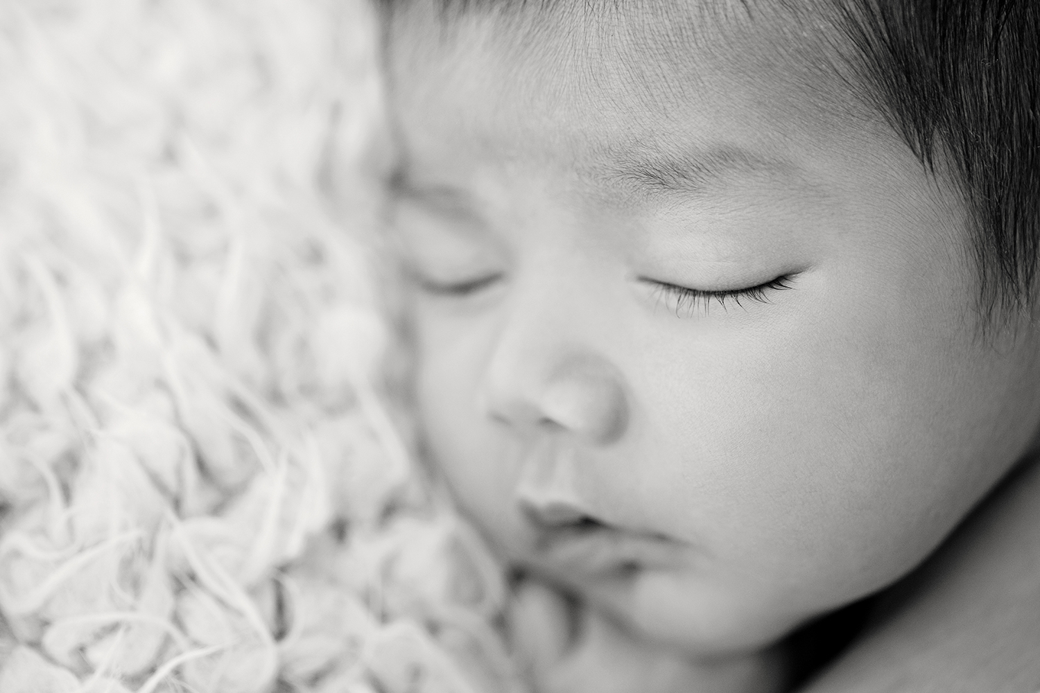 close up of newborn baby sleeping