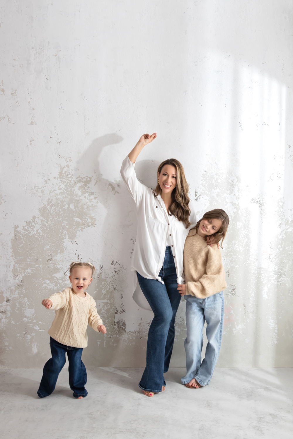 Relaxed mother daughter portraits casual clothing Dallas