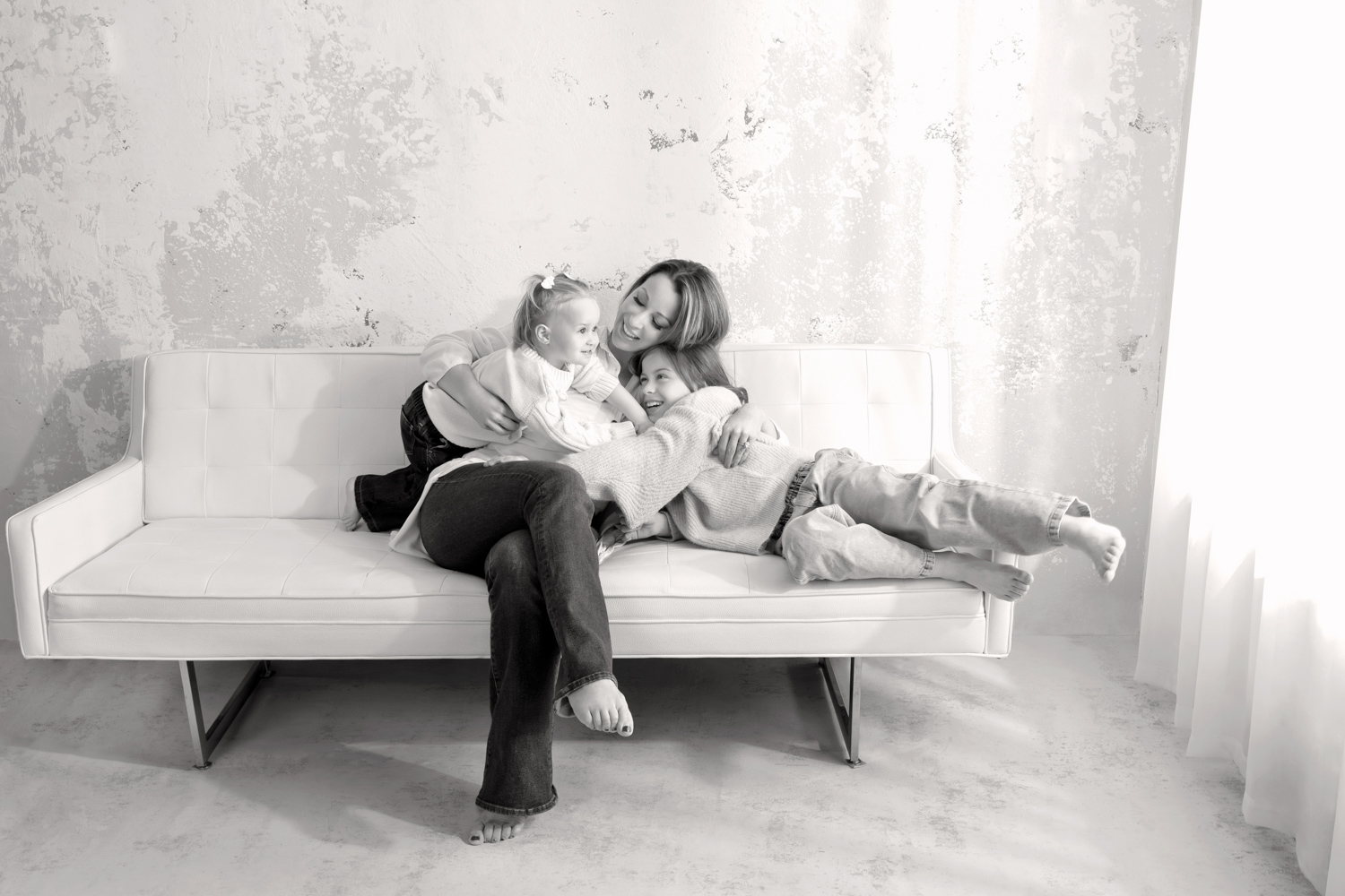 Relaxed mother daughter portraits casual clothing Dallas